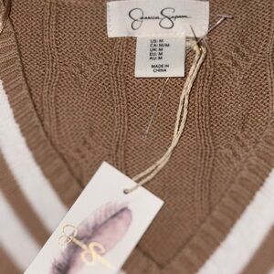 Tan and white sweater